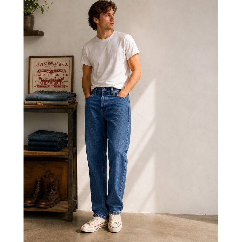 Levi's 505 Jeans Mens 38x34 Y2K Straight Fit Medium Wash Denim Pants 100% Cotton